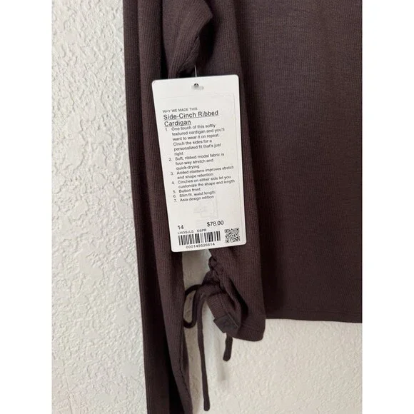 NWT Lululemon Side Cinch Cardigan - Size 14 - Picture 5 of 5